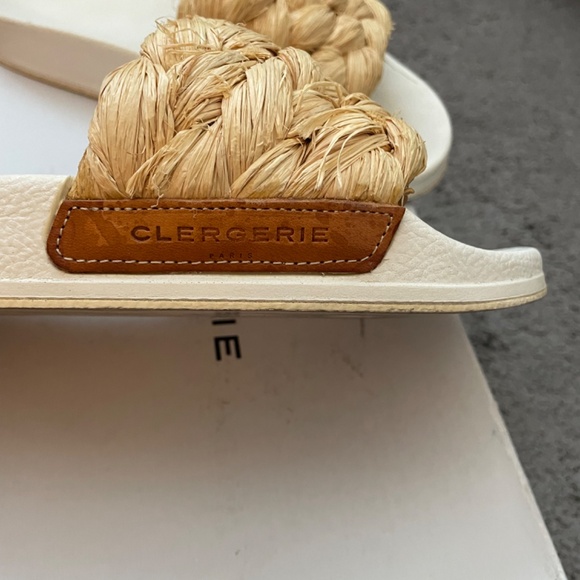 ROBERT CLERGERIE Raffia Walter Slides in Cognac Size 38 1/2 - Picture 4 of 9